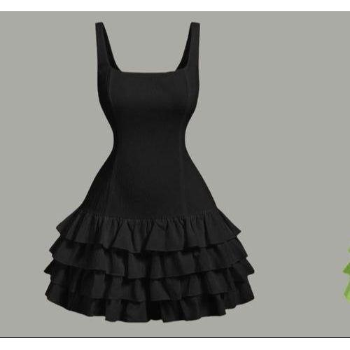 Layered Cake Dress Cute Square Neck Summer Dress