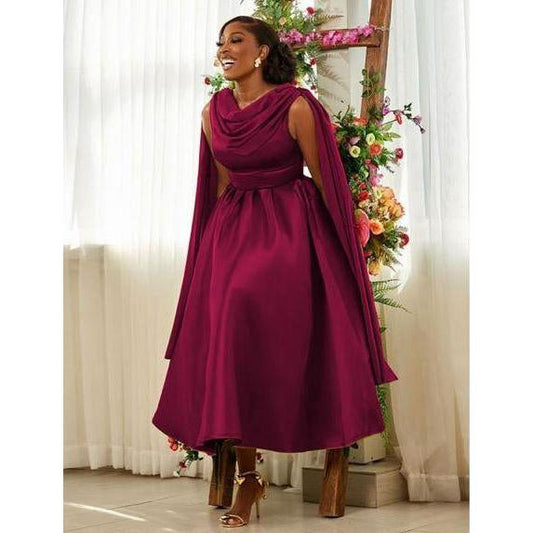 Satin A Line Maxi Homecoming Prom Dresses