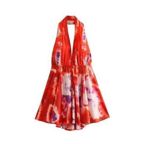 Floral Sexy Backless Sleeveless Boho Beach Mini Dress