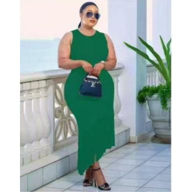 Woman’s Knitted Tussle Midi Fringe Dress