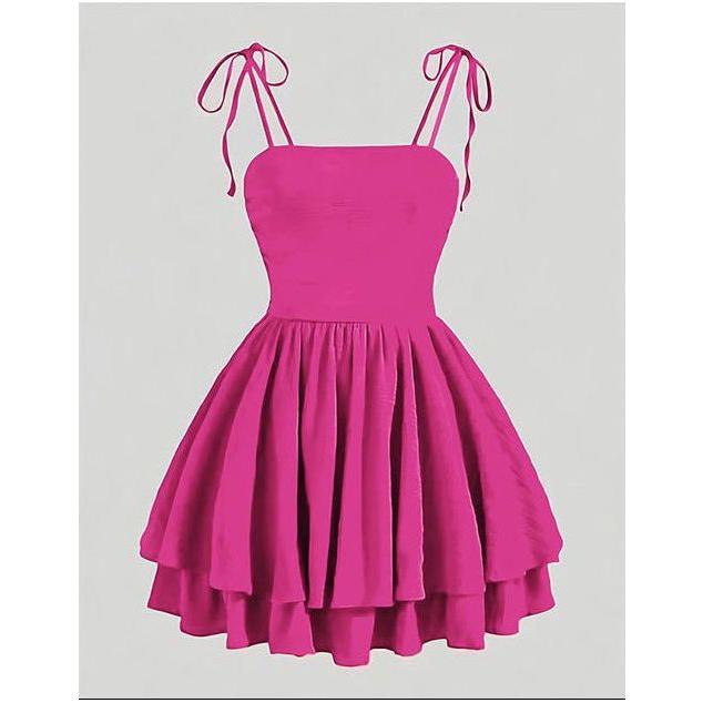 Date Night Bow Solid Ruched Bust Cami Sun Dress