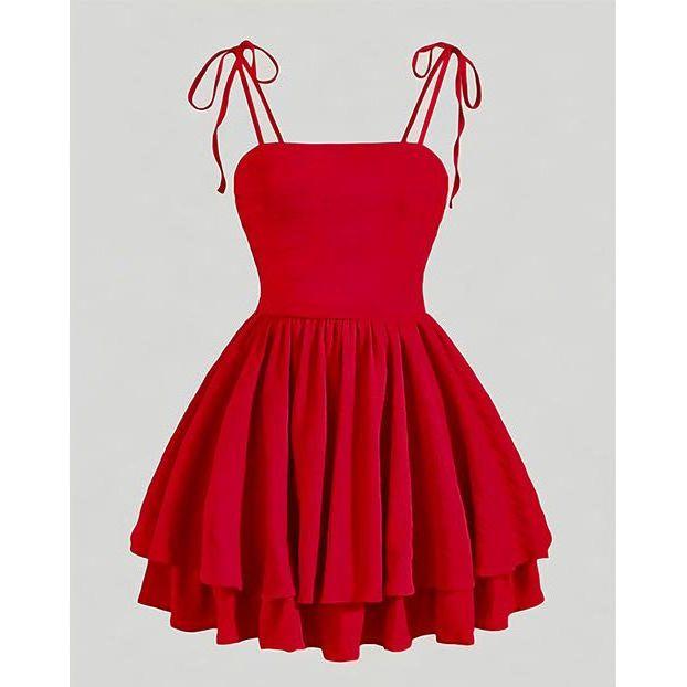 Date Night Bow Solid Ruched Bust Cami Sun Dress