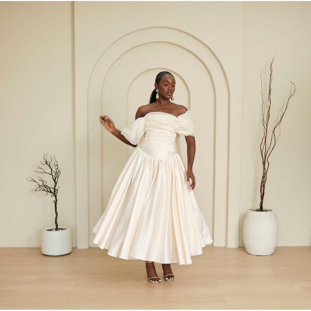 Off Shoulder Sweetheart Rushed Tulle Formal Dress