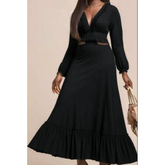 Vacation Casual Solid Color Lace Splice Dress