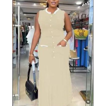 Sleeveless Pleated Corset Long Dress.