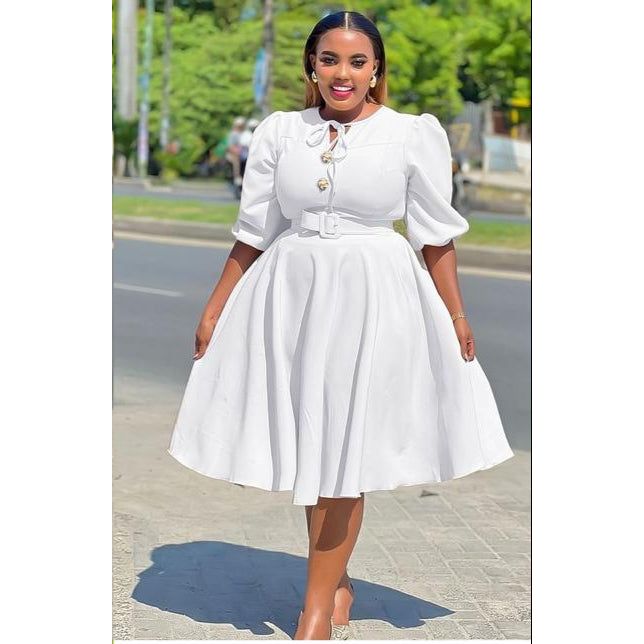 Plus Size 3 Quoter Sleeve Midi Dress