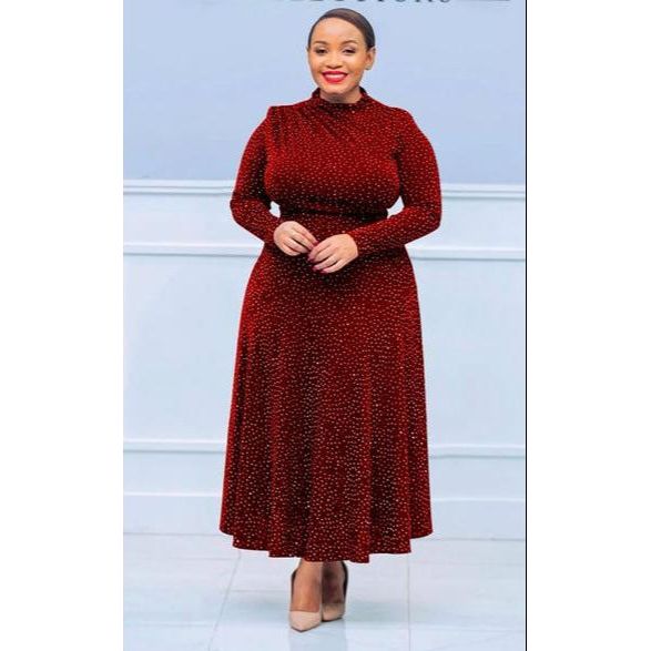 Plus Size Sequin Decor Shiny Round Neck Cocktail Gorgeous,Festival Party Dress