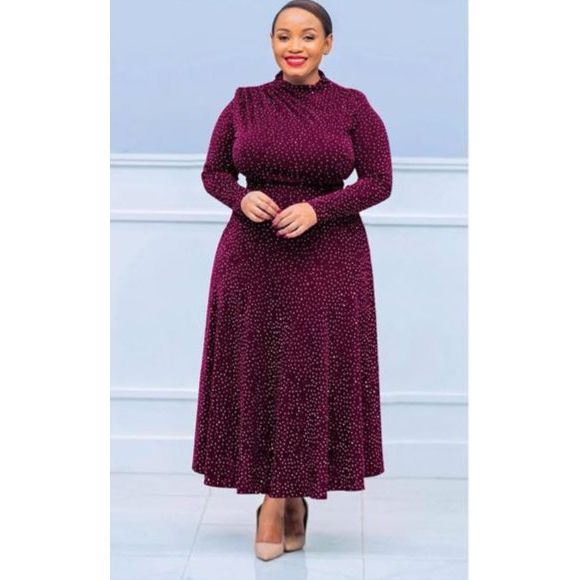 Plus Size Sequin Decor Shiny Round Neck Cocktail Gorgeous,Festival Party Dress