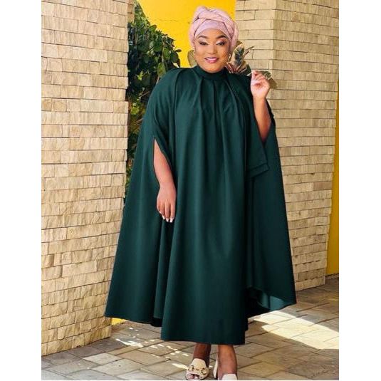 Majestic Elegant Cape-Sleeve Dress