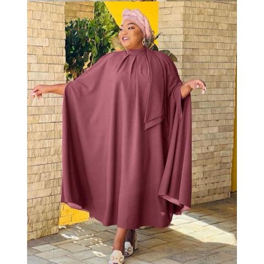 Majestic Elegant Cape-Sleeve Dress