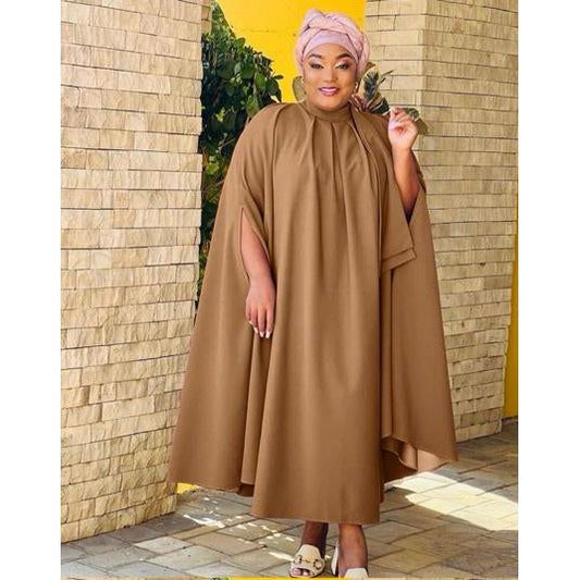 Majestic Elegant Cape-Sleeve Dress