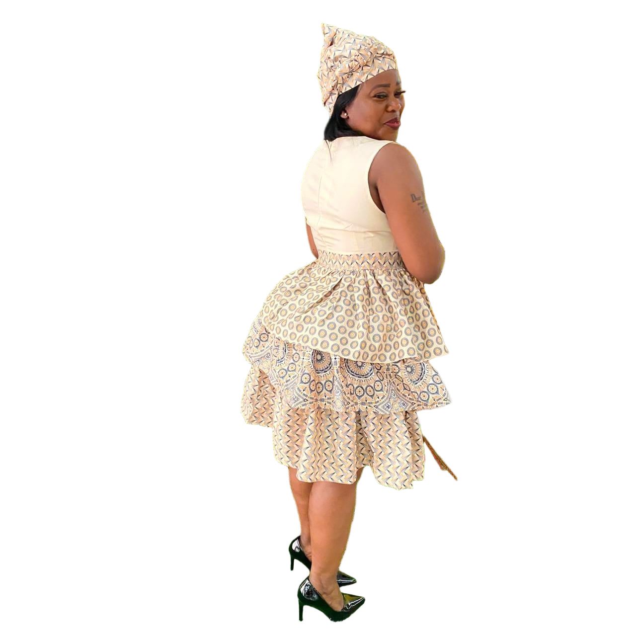 Vintage Ankara Sleeveless Dress