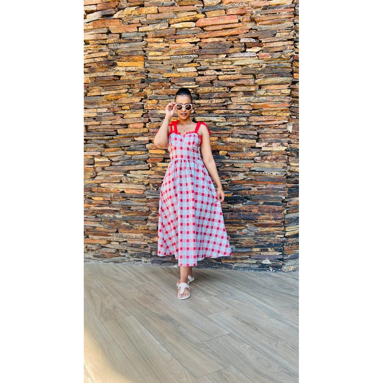 Elegant Plaid Belted Dress