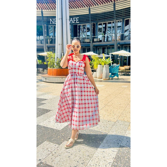 Elegant Plaid Belted Dress