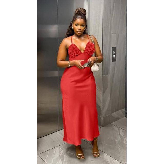 Sexy Sleeveless Backless Lace Up Hip Package Bodycon Evening Dress