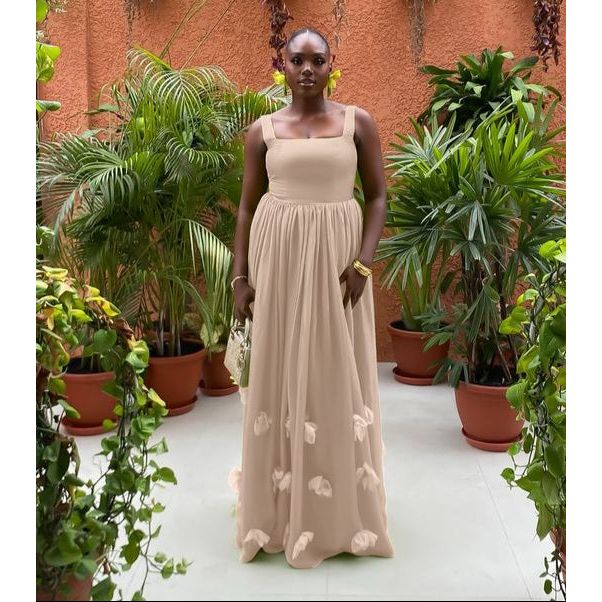 Sleeveless Spaghetti Straps Pleated Maxi Dress