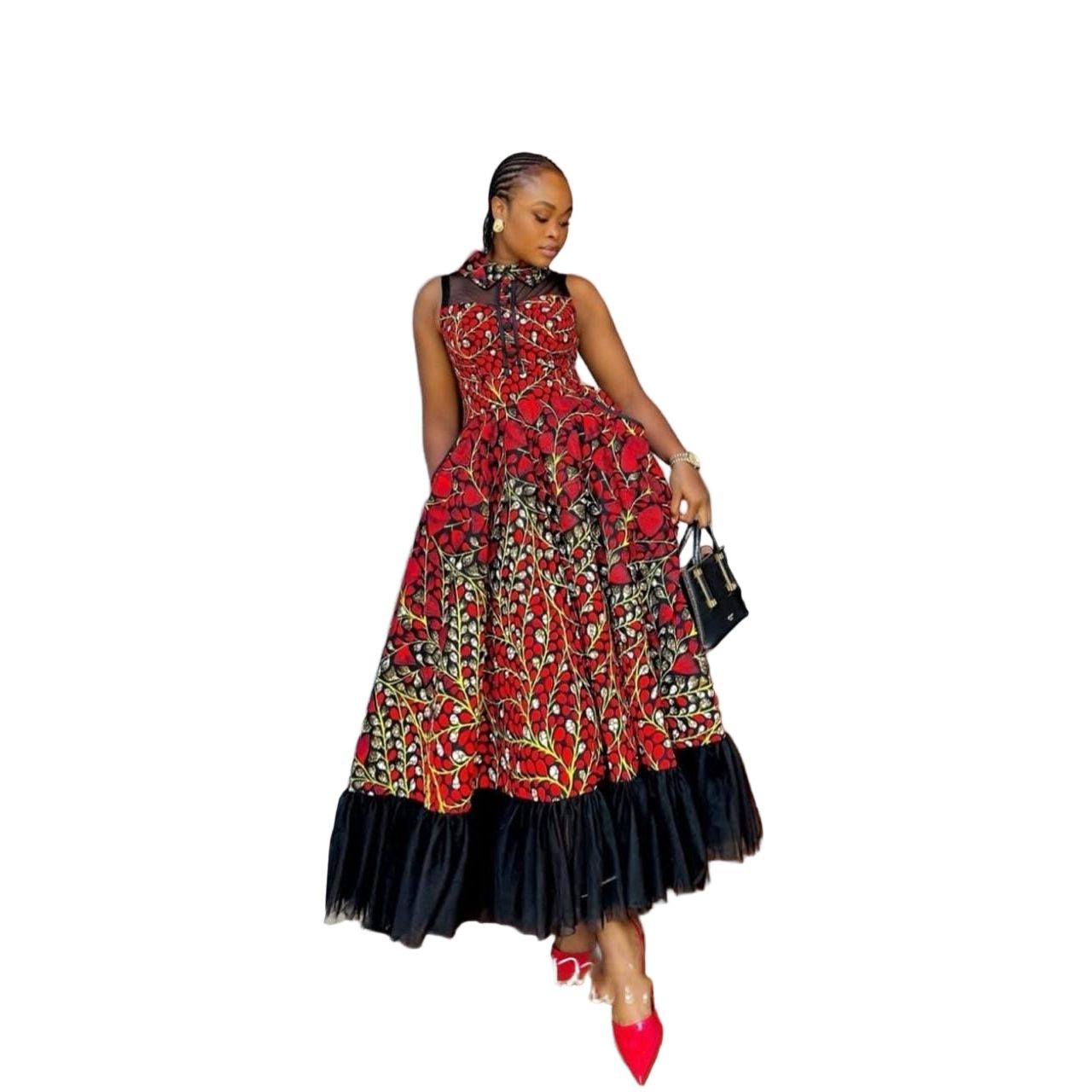 Plus Size Sleeveless Print Maxi Dress