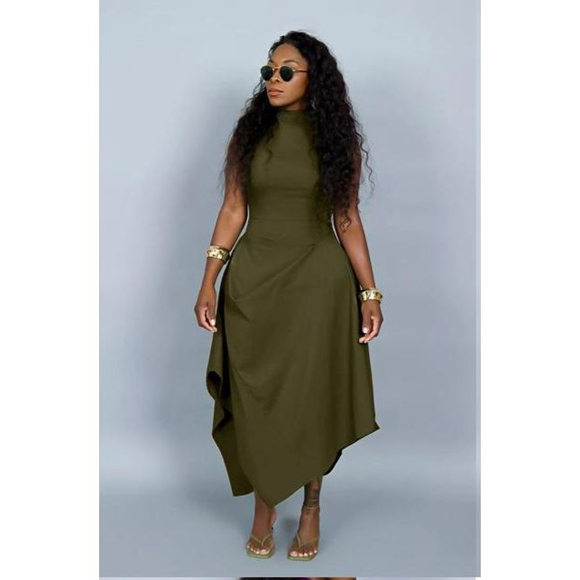 Sleeveless Strappy Plain Color Casual A Line Daily Dress