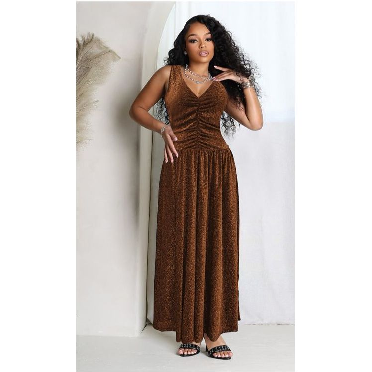 Sleeveless Pleated Maxi Dress