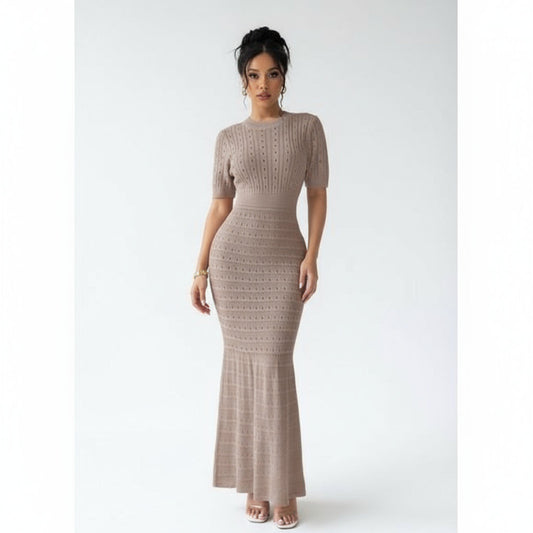 Sleeveless Hollow-Out Design Bodycon Fit Long Dress