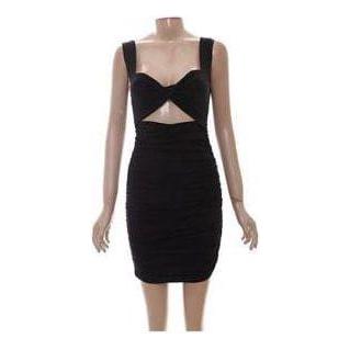 Hollow Out Tank Top High Waist Rushed Bodycon Mini Dress.