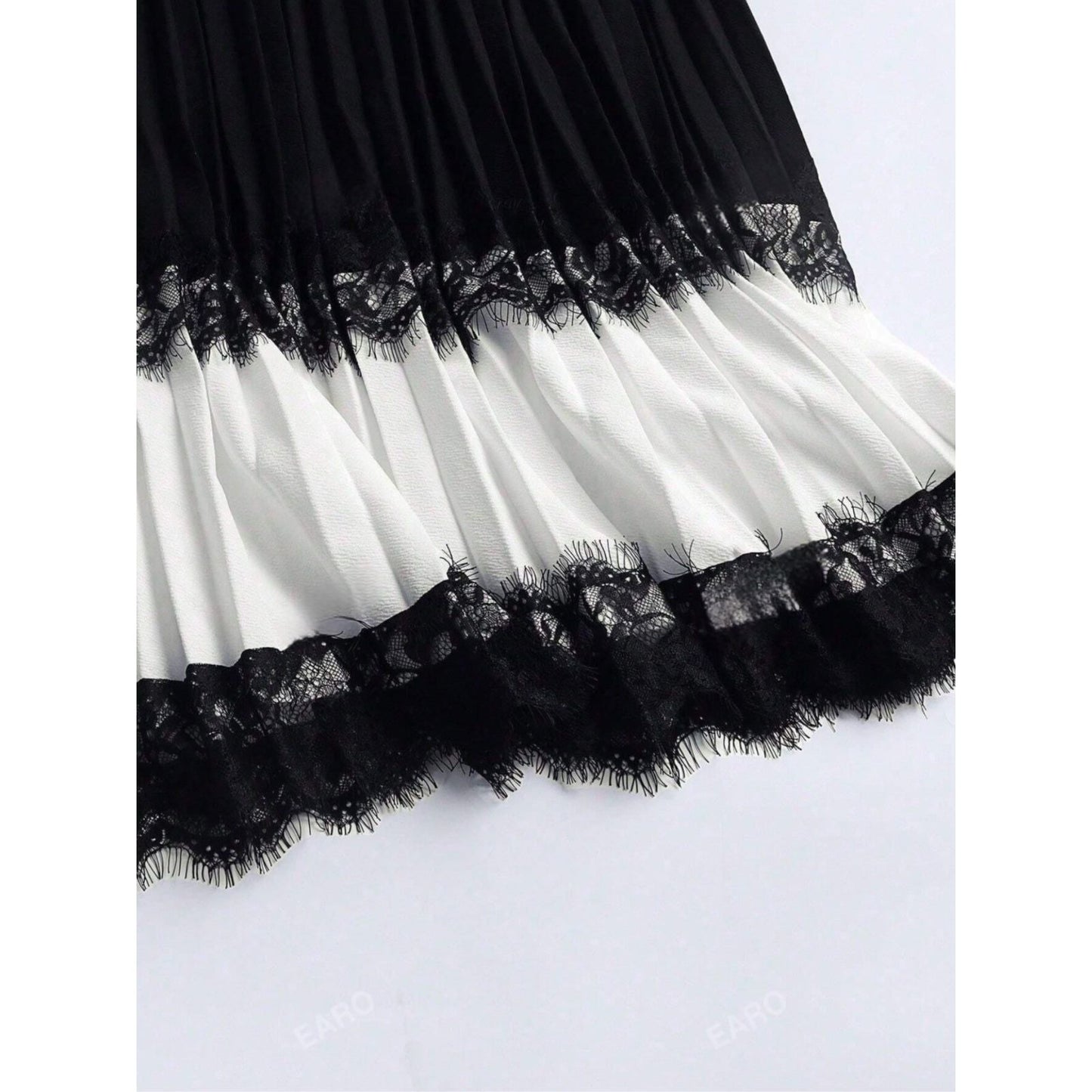 Summer Flowy Hem Pleated Skirt.