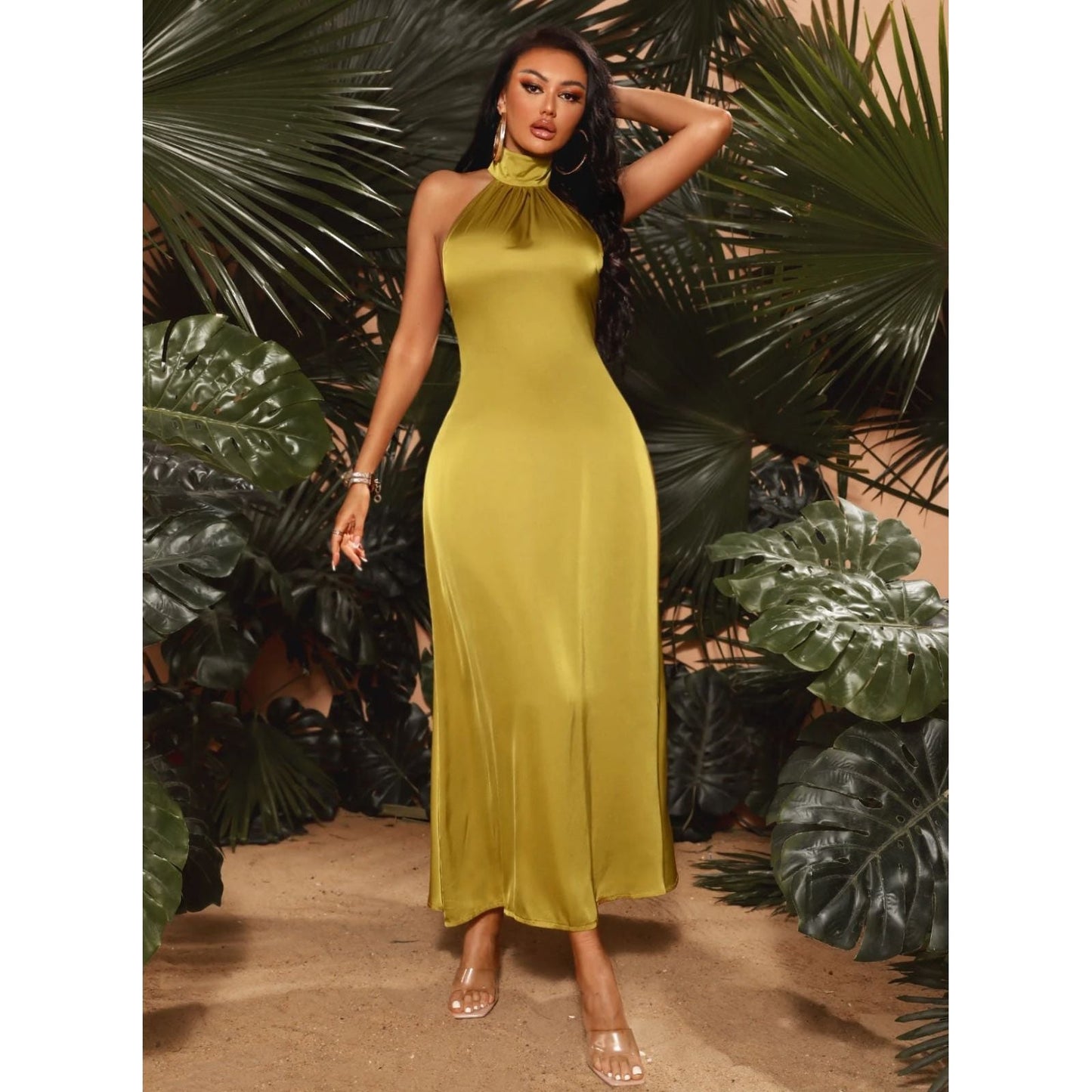 Halter Neck Sleeveless Backless Dress