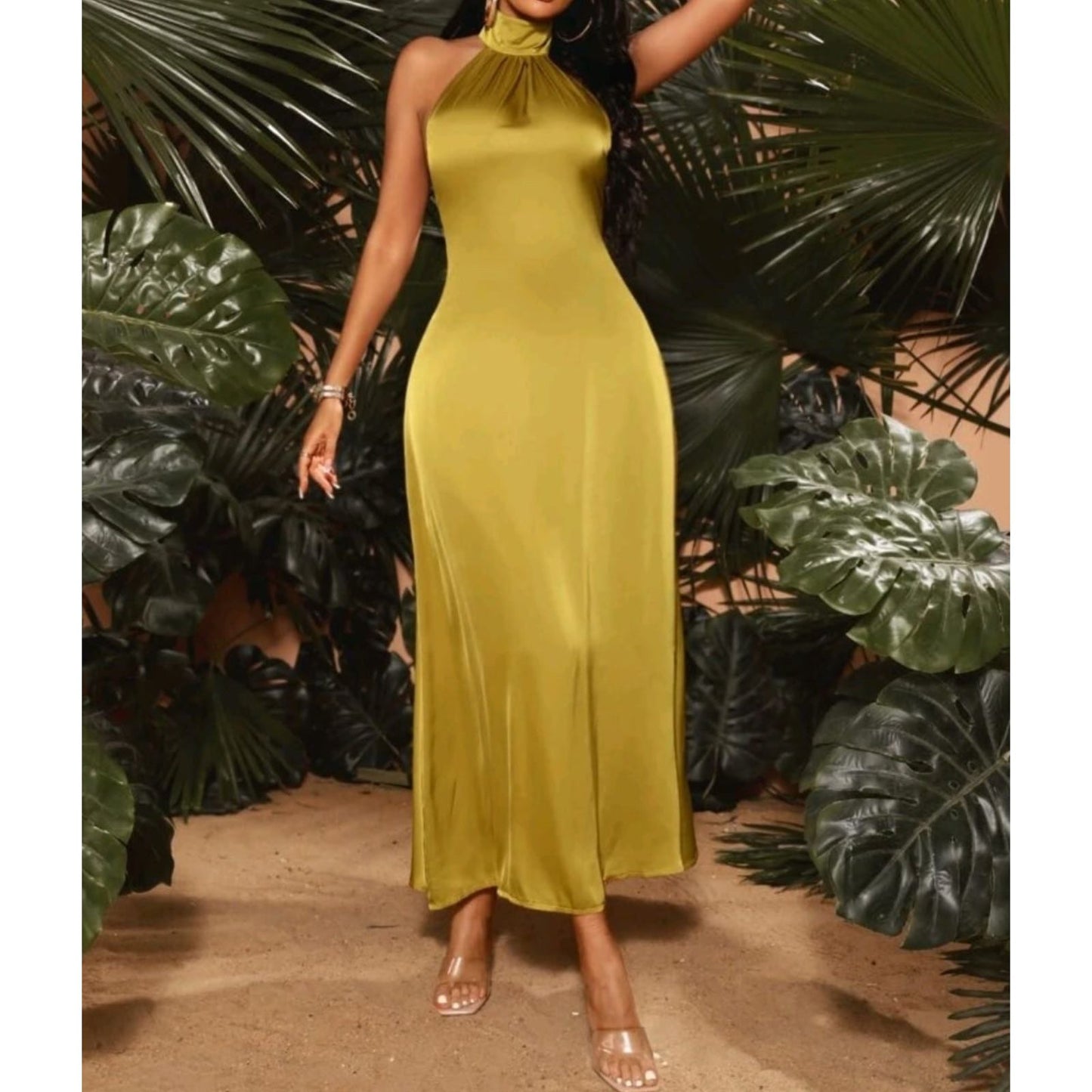 Halter Neck Sleeveless Backless Dress