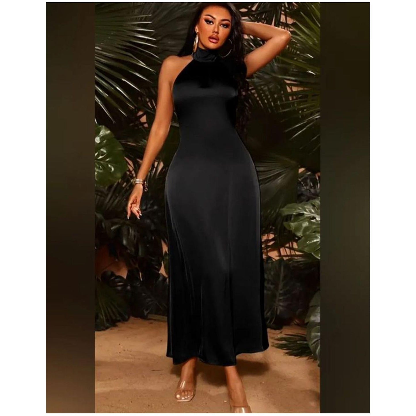 Halter Neck Sleeveless Backless Dress