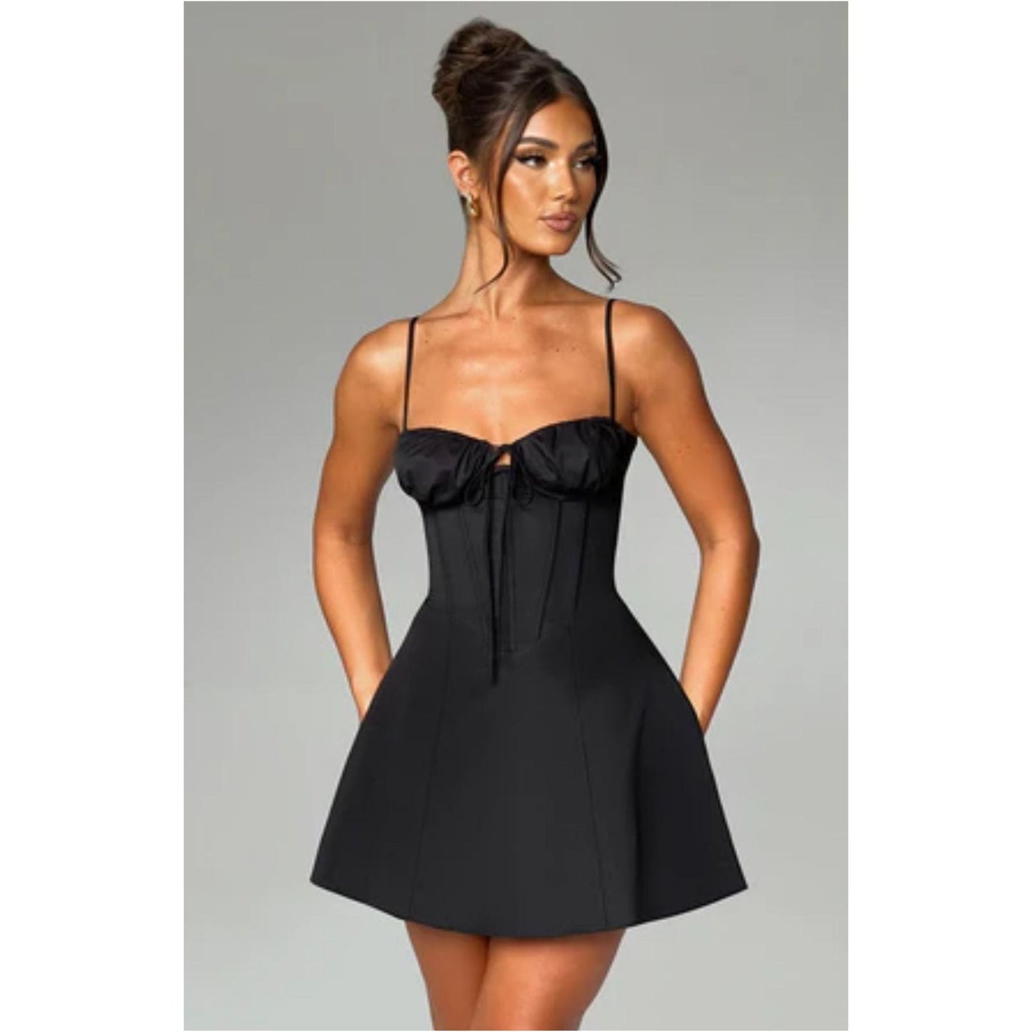 Sleeveless A-line Mini Dress.
