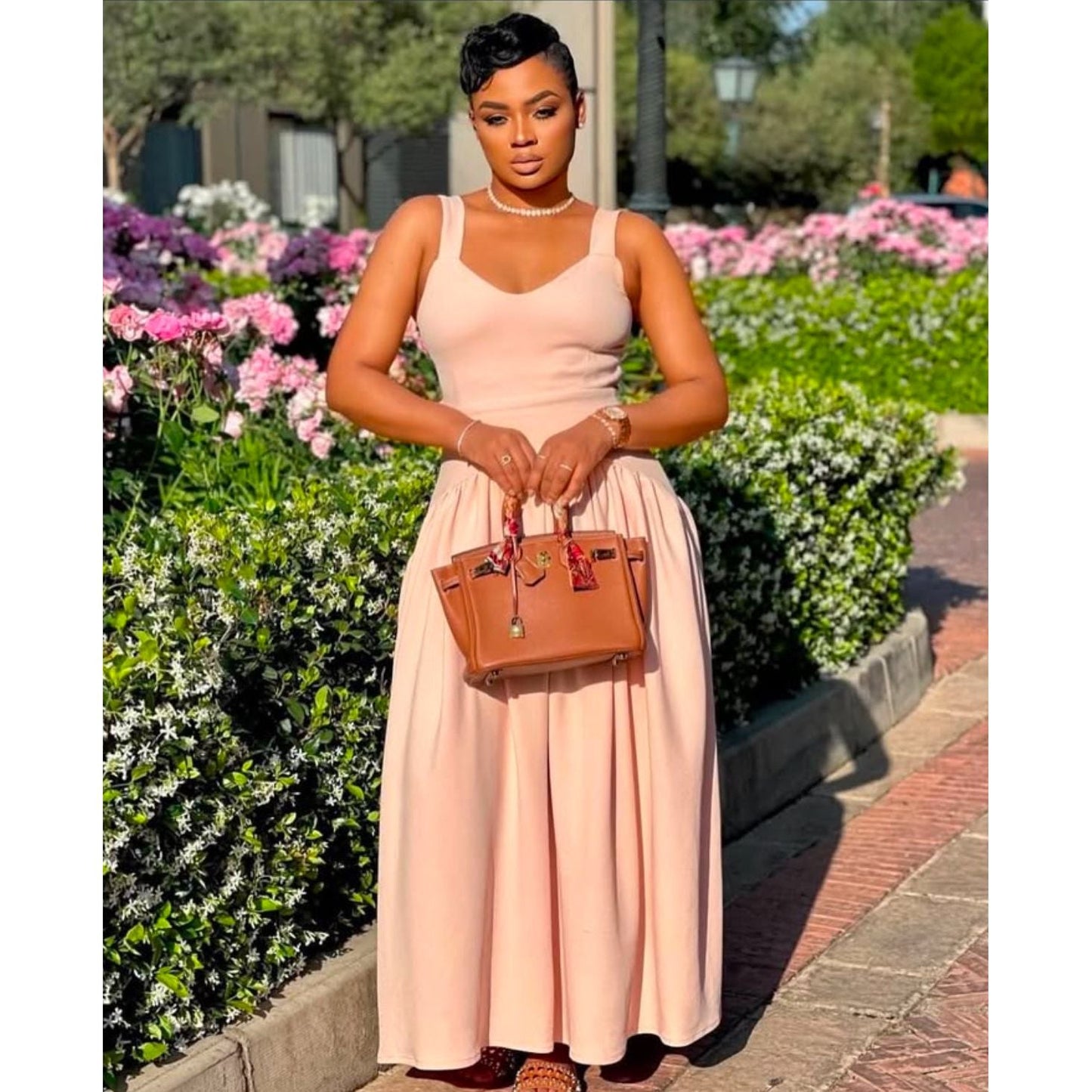 Sleeveless Square Neck Maxi Dress