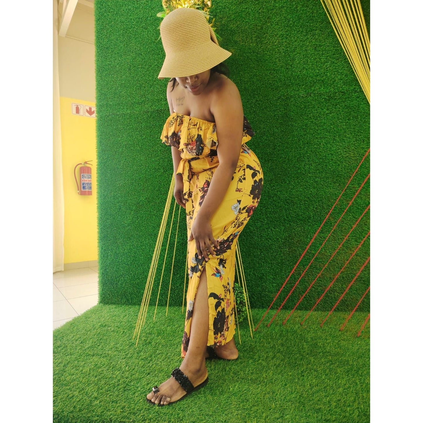 Off-Shoulder Floral Maxi Party Dress