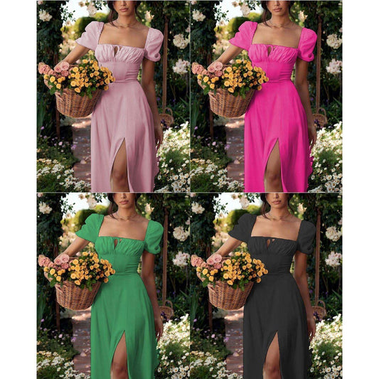 Split Bubble Sleeve Dress