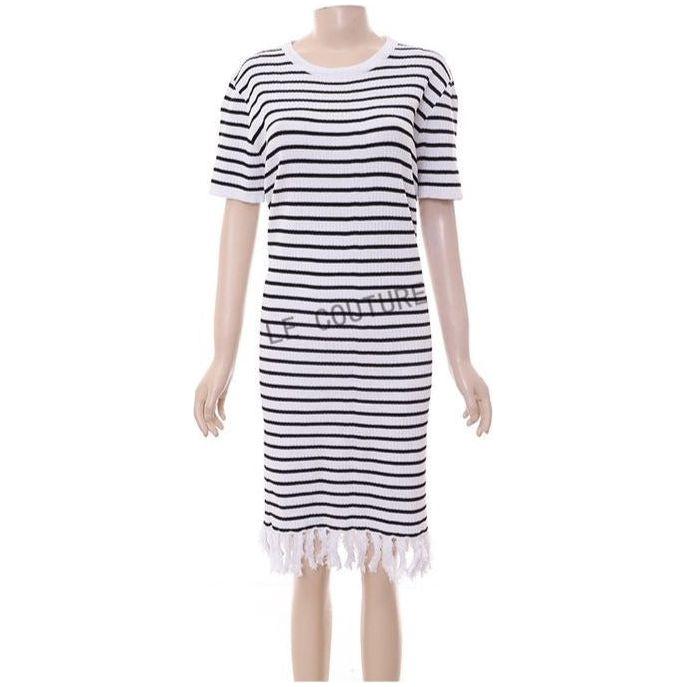 Striped Short Sleeve Dress