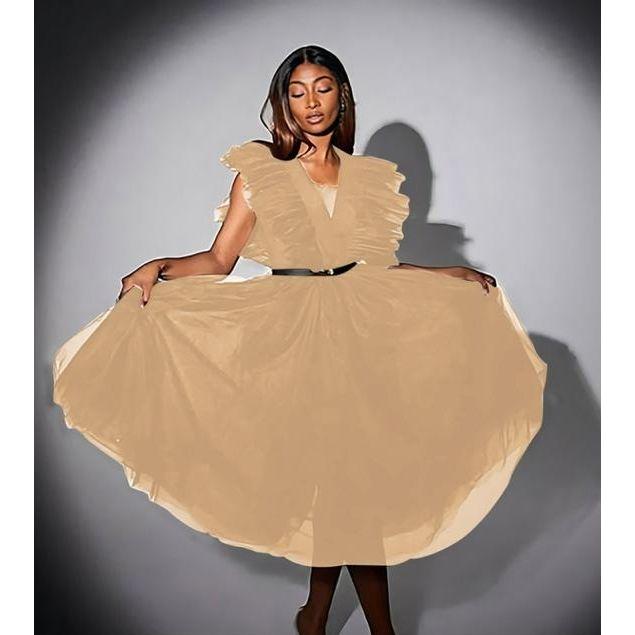 Sleeveless V-Neck Lace Dress