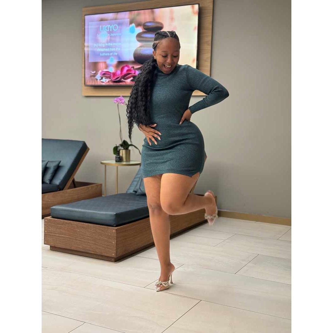 Glitter Turtleneck Mini Dress