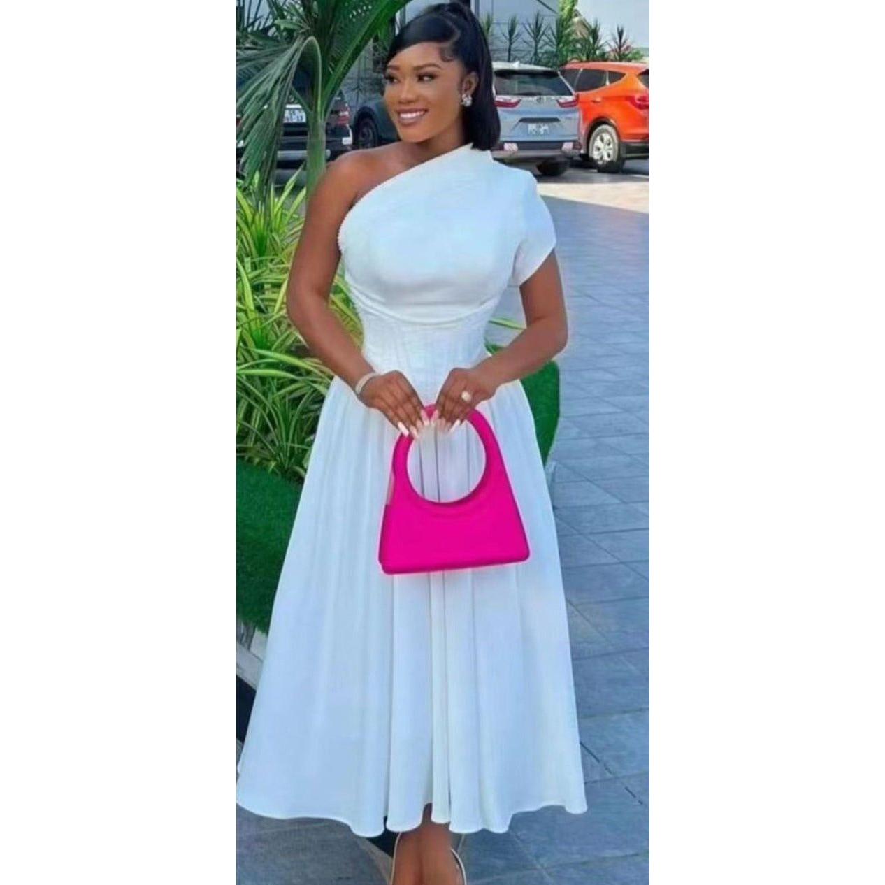 ONE HAND OFF SHOULDER  MAXI DRESS