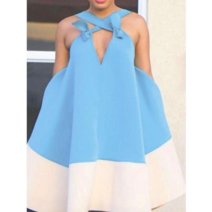 Sleeveless Backless Line Summer Dress