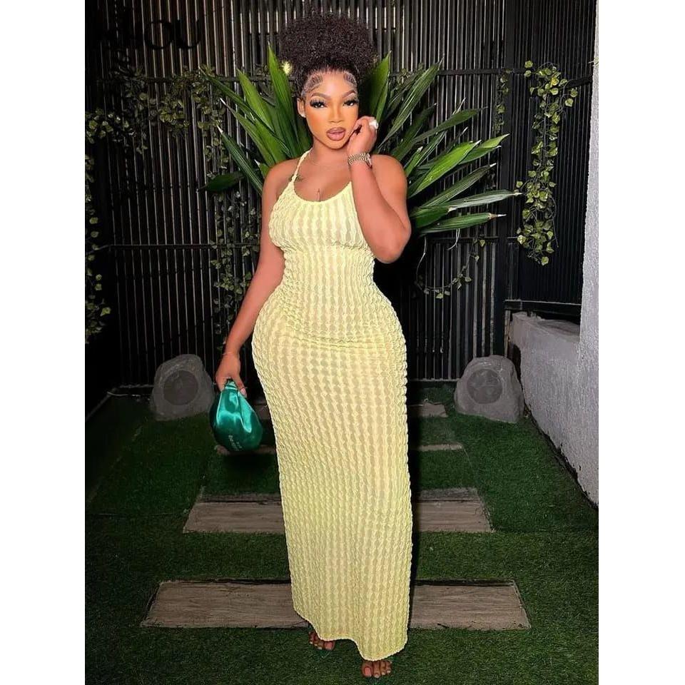 Sleeveless Halter Elegant Maxi Dress.