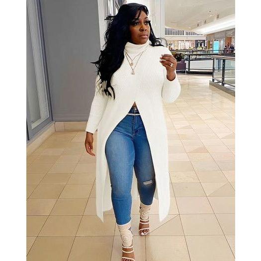 Long Sleeves High Neck Dress