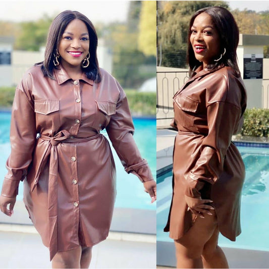 Faux Button Detailed Mini Dress