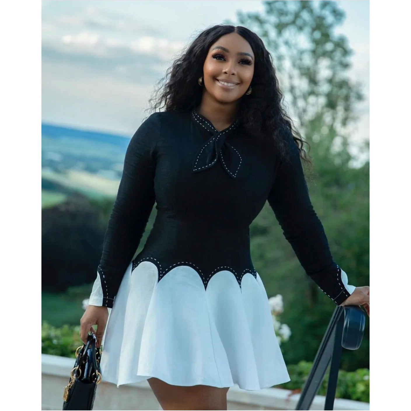 Long Sleeve Vintage Mini Dress