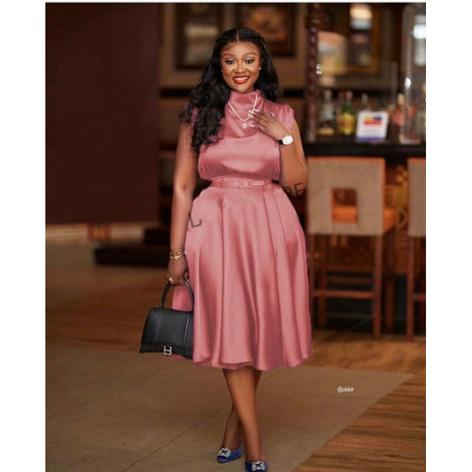 Sleeveless Round Neck MIDI Dress