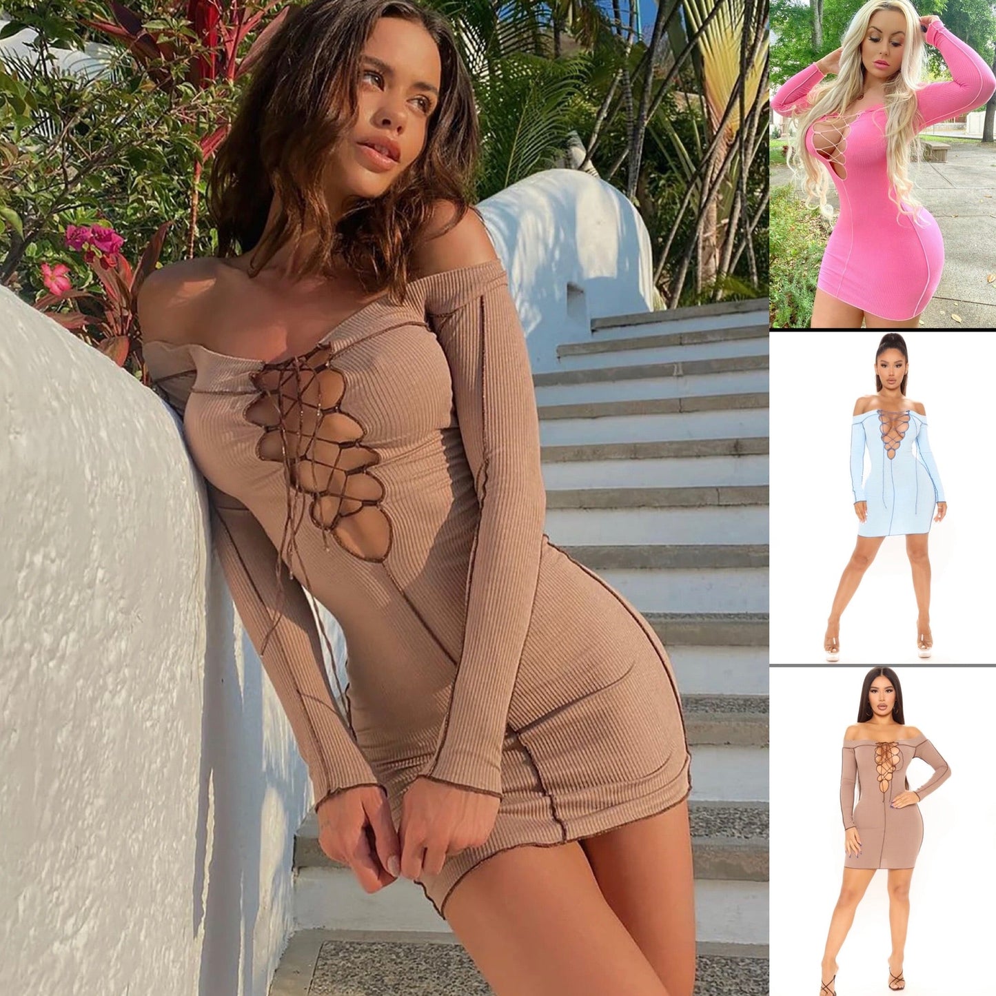 Girl Lace Up Mini Dress