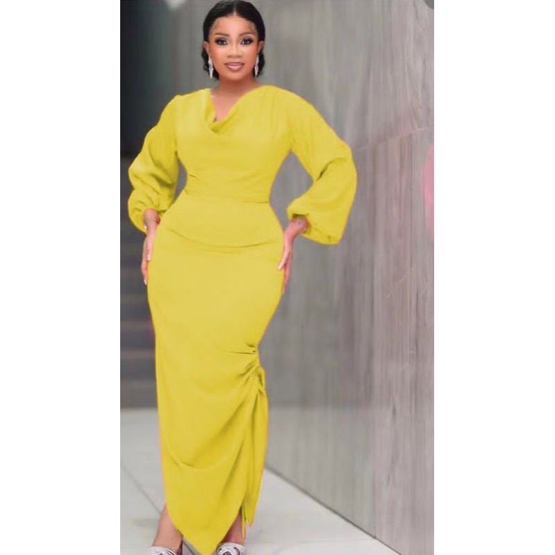 Long Sleeve Satin Dress