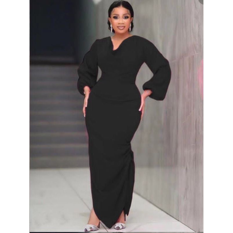 Long Sleeve Satin Dress