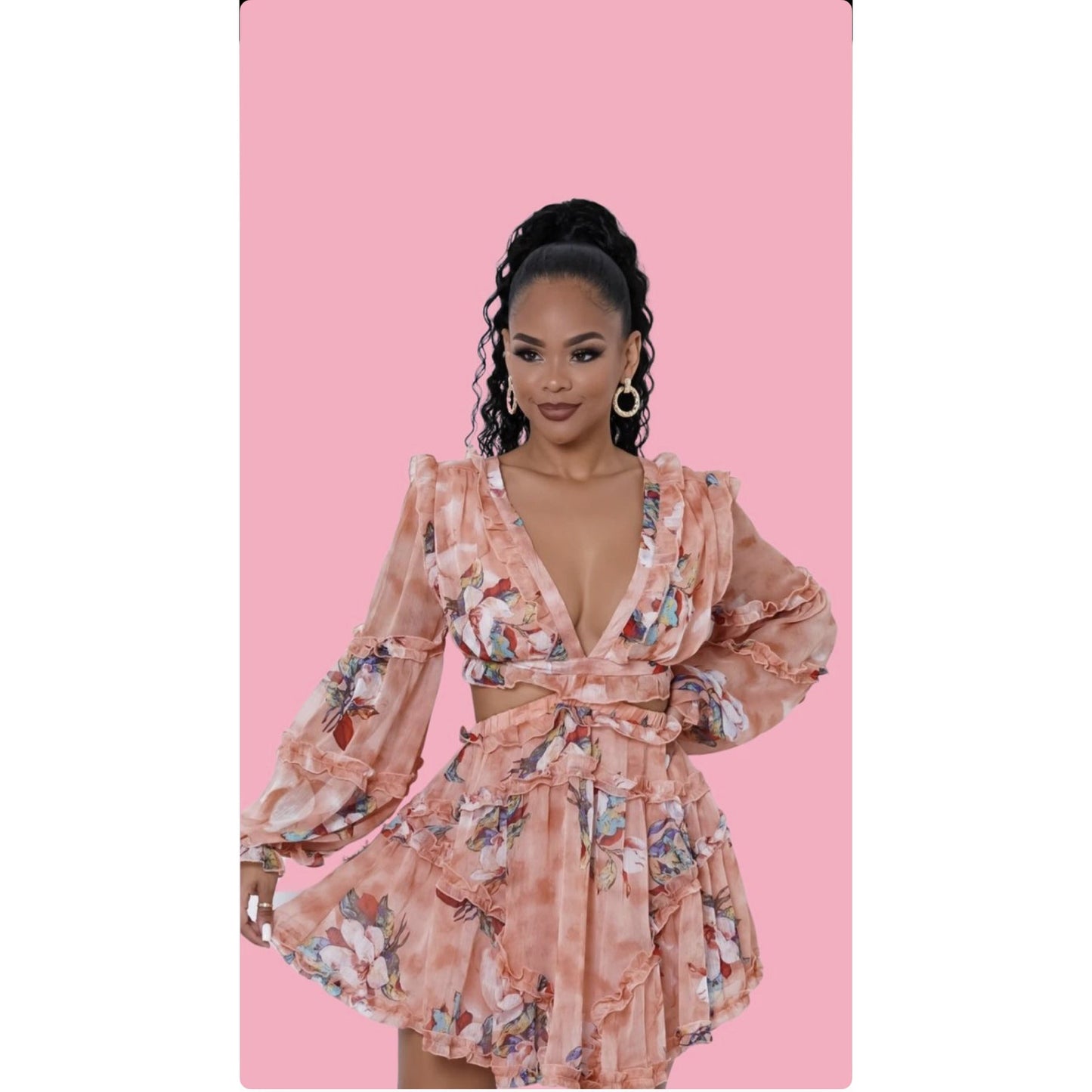 Chic Backless Floral Dress