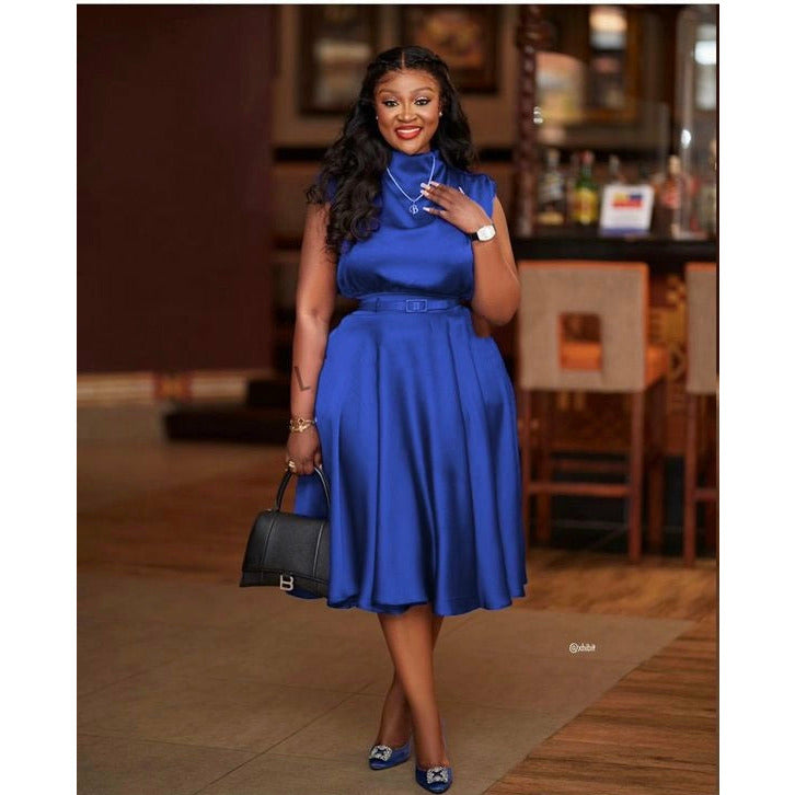 Sleeveless Round Neck MIDI Dress