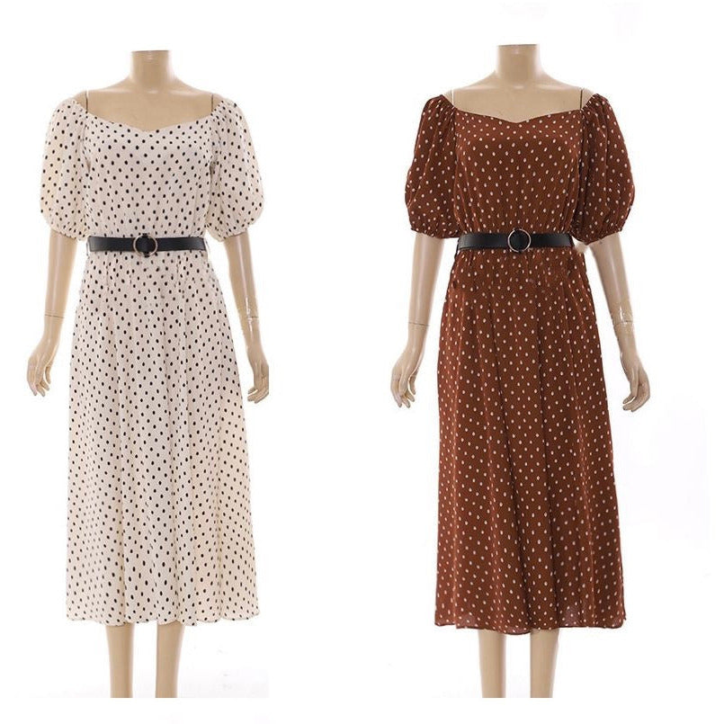 Short Sleeve Polka Dot Dress