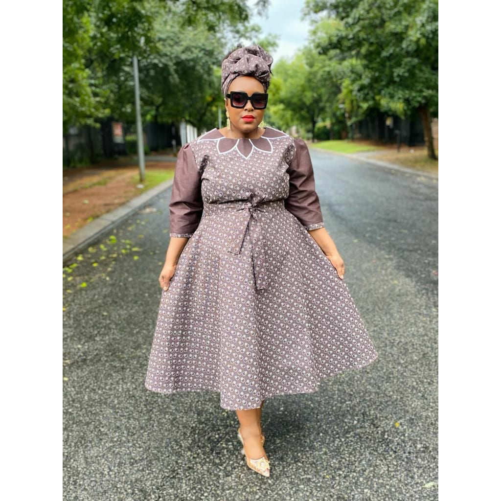 Long sleeve Ankara Dress